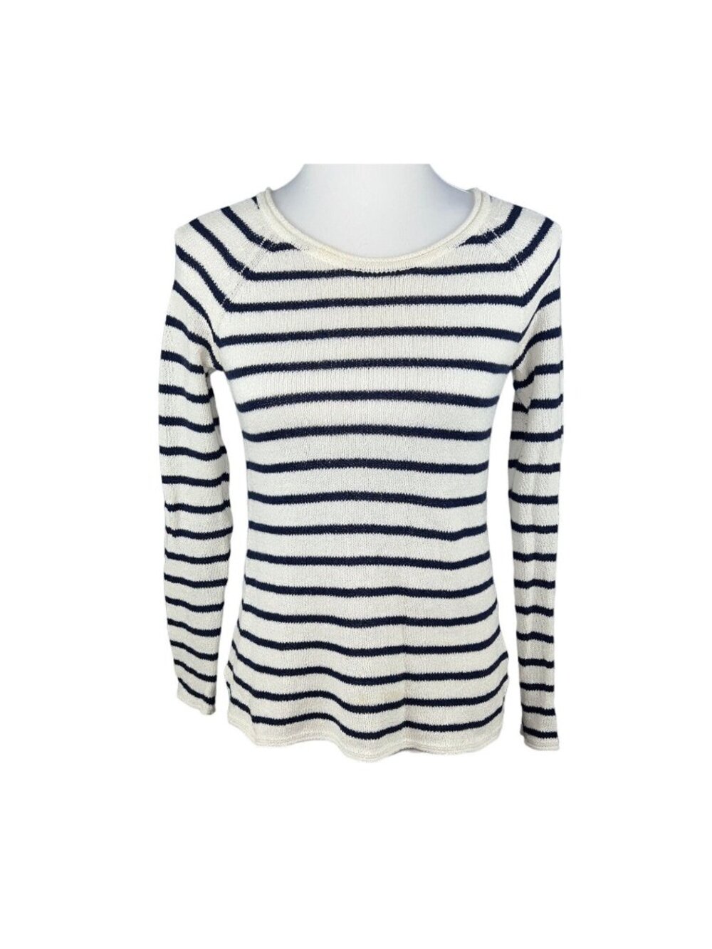 Lilly Pulitzer Petrina Sweater Coastal Shell Stripe Navy/White XXS Long Sleeve L